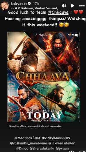 Kriti Sanon Praises &Quot;Chhaava&Quot;