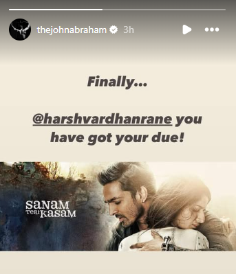 John Abraham Applauds Harshvardhan Rane: &Quot;Finally, You Have Got Your Due!&Quot;