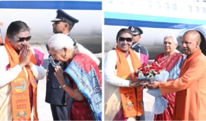 President Droupadi Murmu Visits Prayagraj, Welcomed By Up Governor And Cm